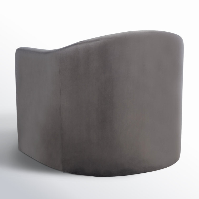 Olivia Dark Grey Velvet Contoured Accent Chair