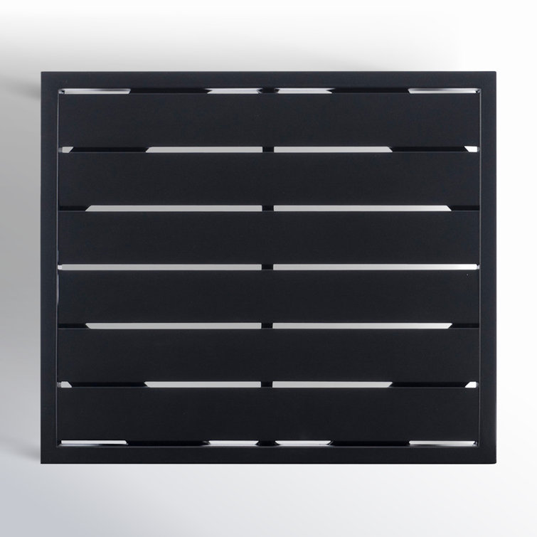 Armando Black Aluminum Square Outdoor Side Table