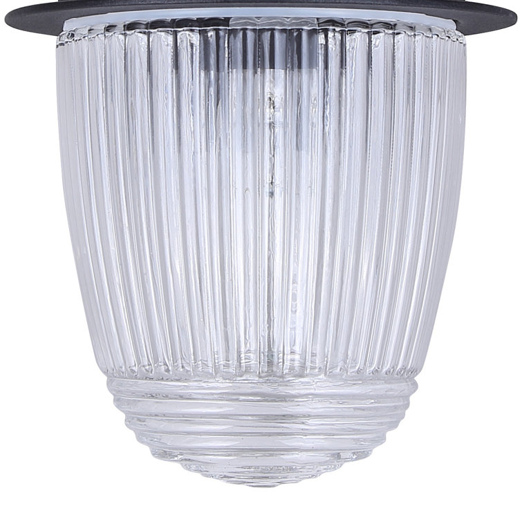 Matte Black 10" Outdoor Lantern with Clear Ribbed Glass