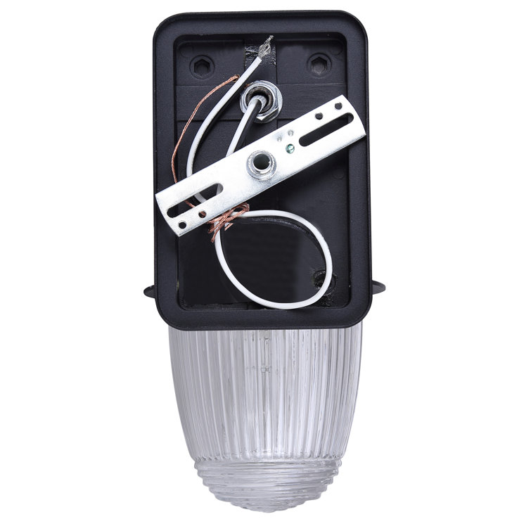 Matte Black 10" Outdoor Lantern with Clear Ribbed Glass