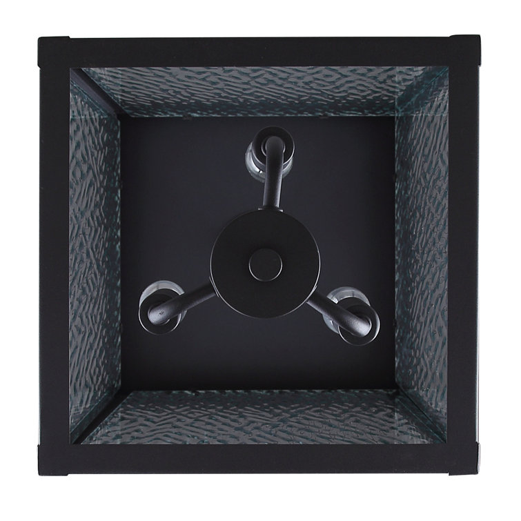 Matte Black Glass Rectangular Outdoor Pendant Light