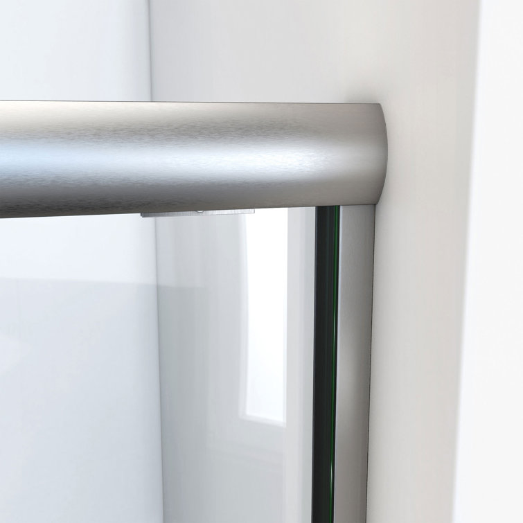 Alliance Pro Nickel Semi-Frameless Sliding Shower Door with Clear Glass