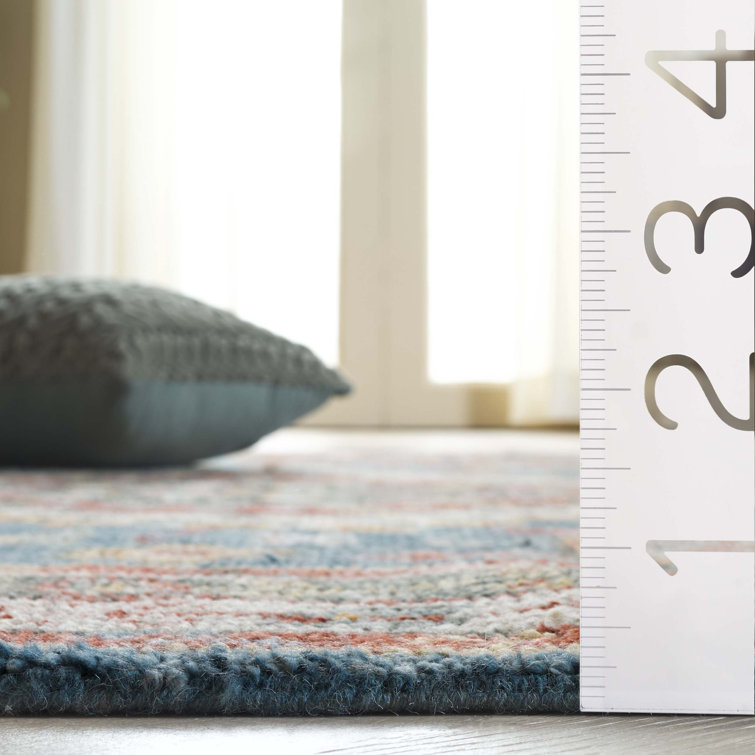 Hand-Knotted Samarkand Blue & Green Wool 6' x 9' Area Rug