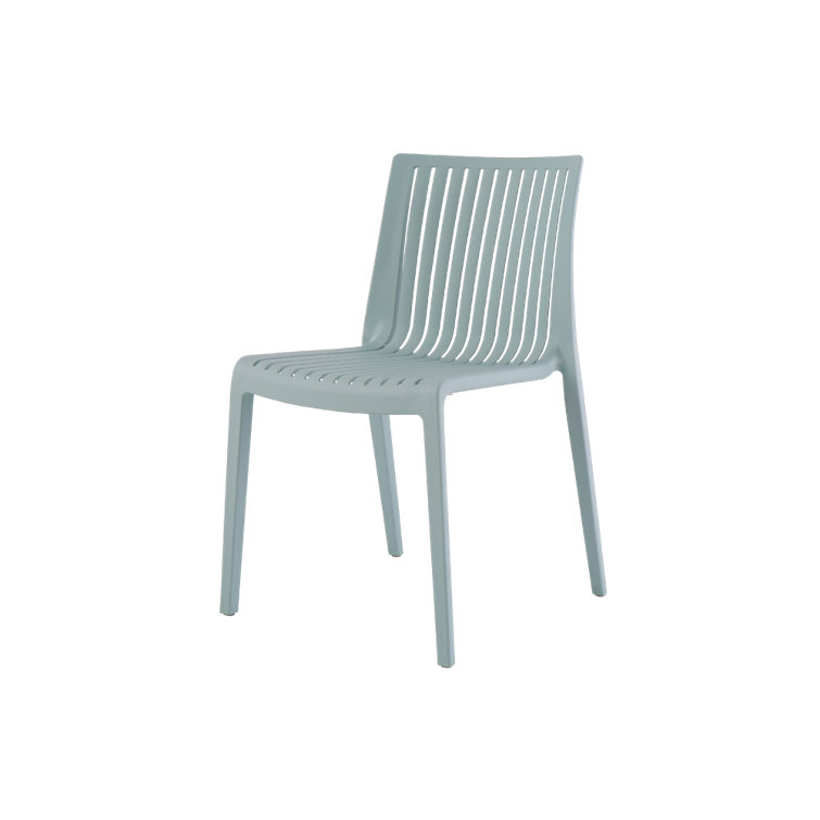 Baby Blue Resin Stackable Armless Patio Dining Chairs