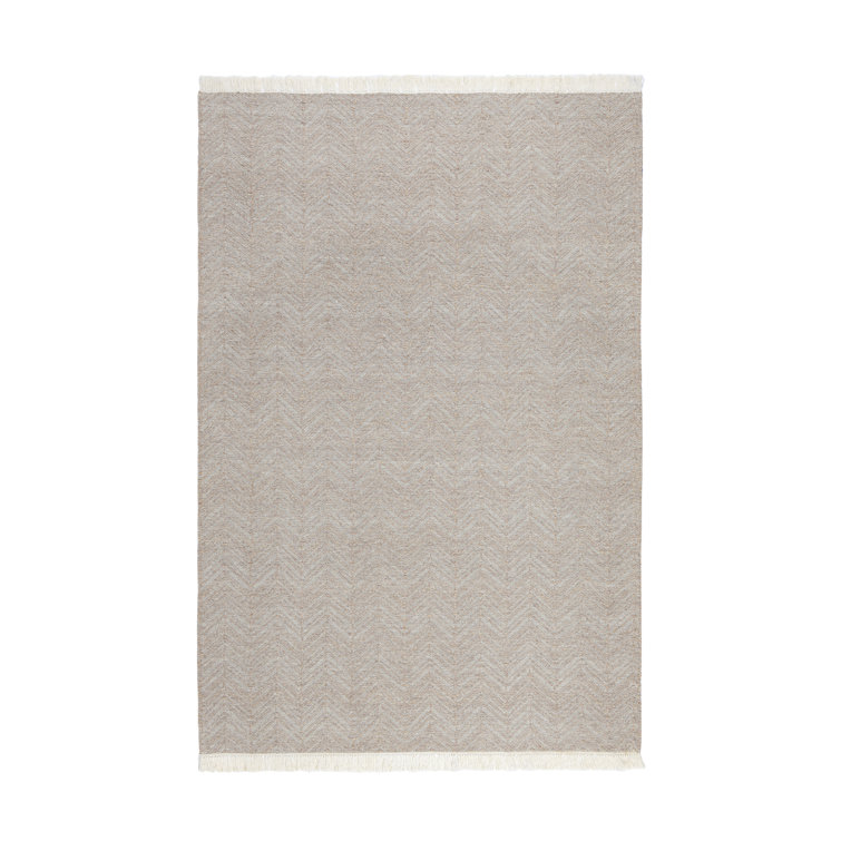 Dune Gray Herringbone Flat Woven 5' x 8' Indoor/Outdoor Rug