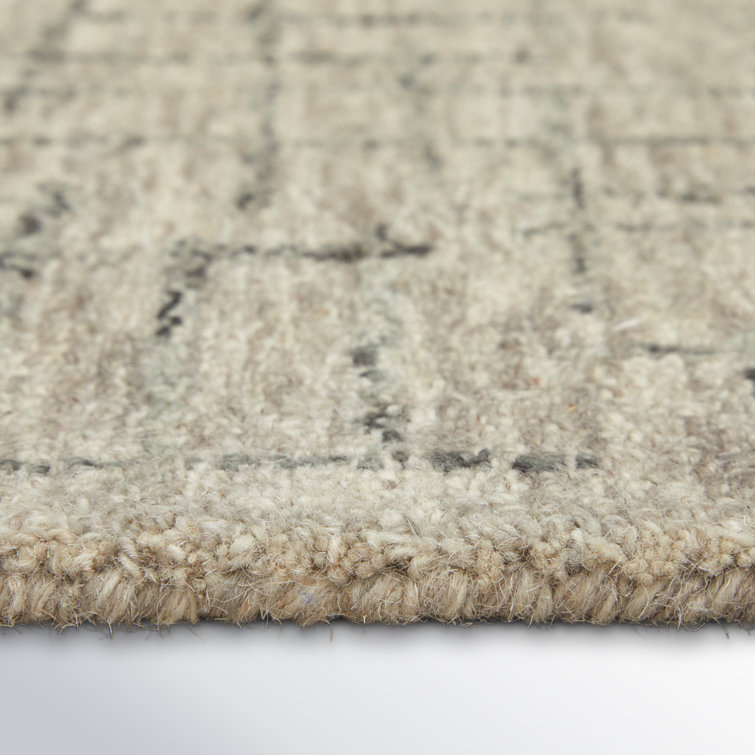 Gray Hand-Tufted Wool and Cotton 8' x 10' Rug