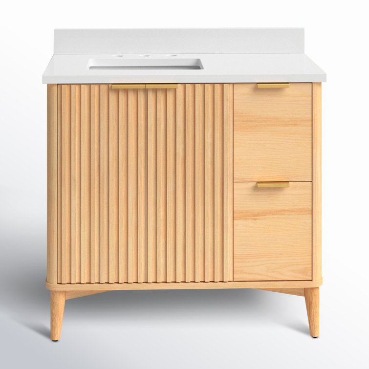 Ronson 36" Rustic Ash Single Sink Scandinavian Bathroom Vanity