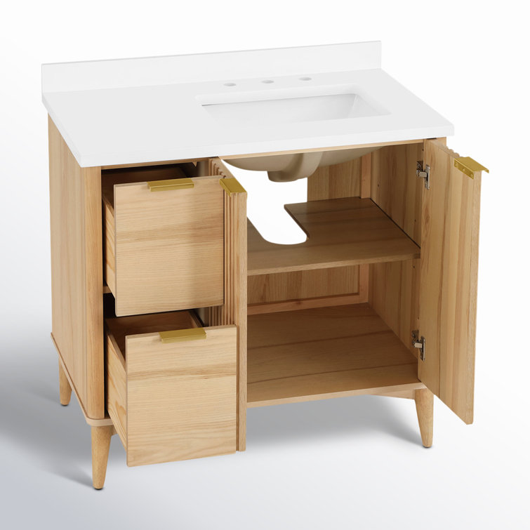 Ronson 36" Rustic Ash Single Sink Scandinavian Bathroom Vanity