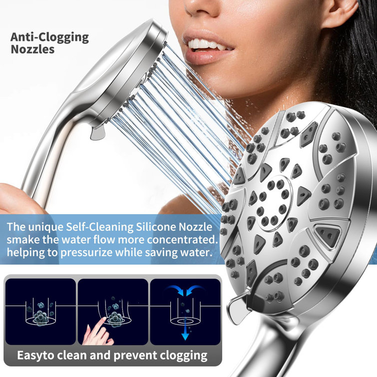 High Pressure 8-Mode Stainless Steel Handheld Shower Head with Adjustable Bracket