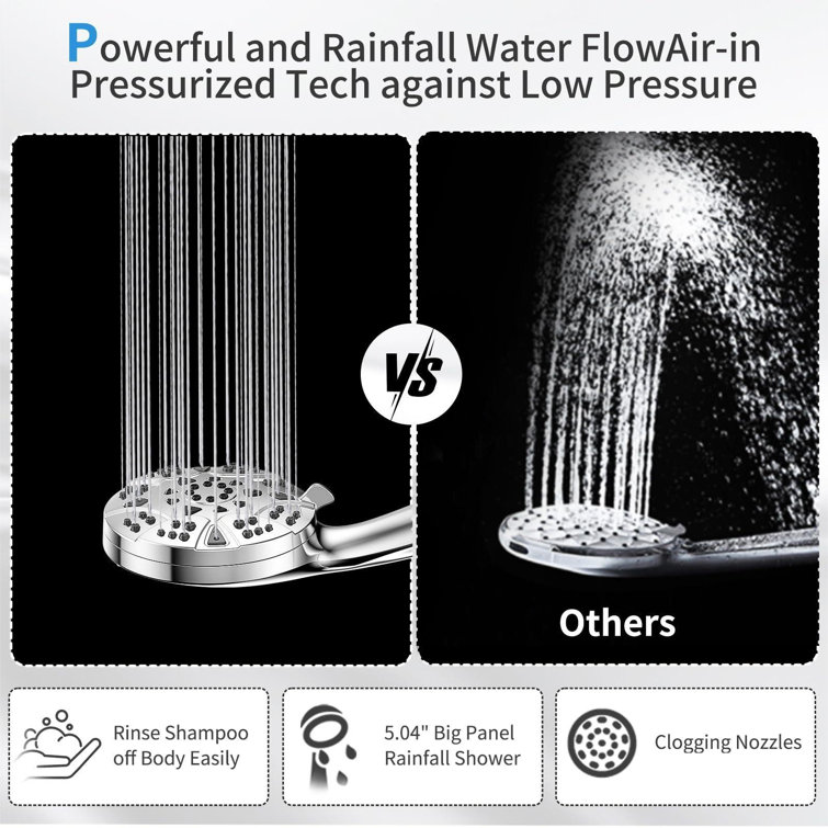 High Pressure 8-Mode Stainless Steel Handheld Shower Head with Adjustable Bracket