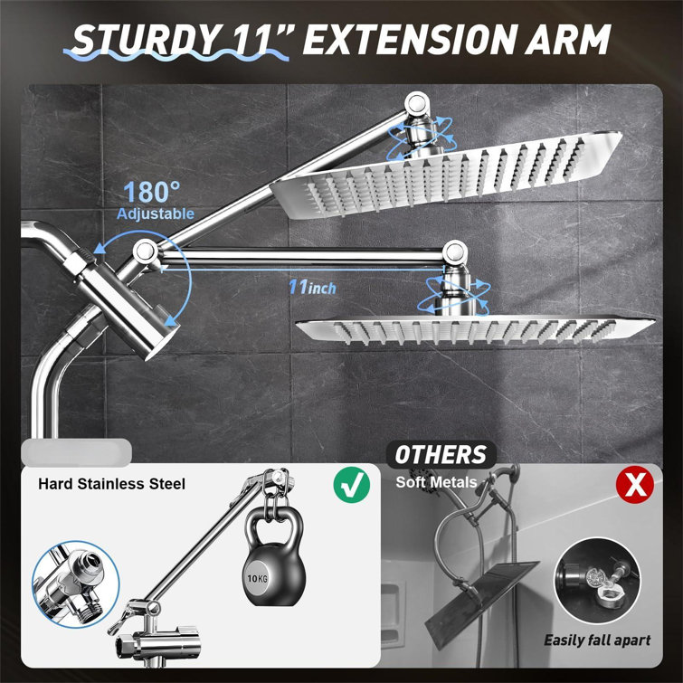 10'' Chrome Dual Shower Head with Handheld Spray Combo
