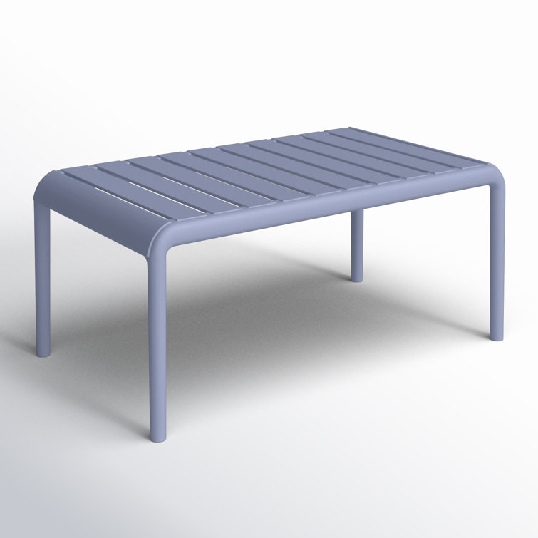 Paris 35'' Gray Plastic Rectangular Outdoor Coffee Table