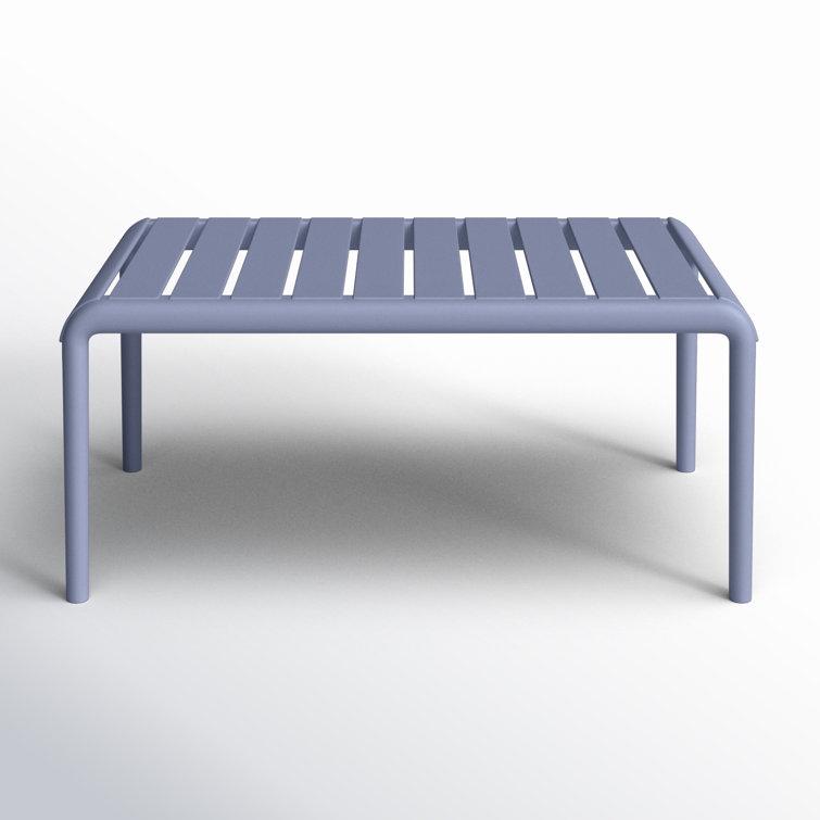 Paris 35'' Gray Plastic Rectangular Outdoor Coffee Table