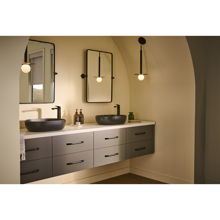 Matte Black 28" Stone Above-Counter Vessel Sink