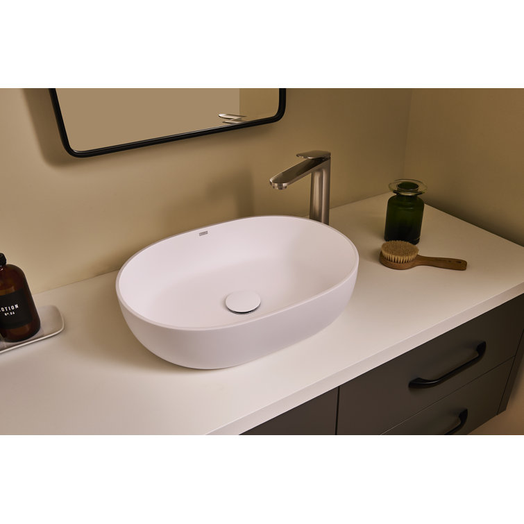 Ruvati 28" White Stone Above-Counter Vessel Sink