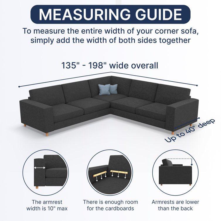 Dark Brown Stretchy Microfiber Corner Sofa Slipcover