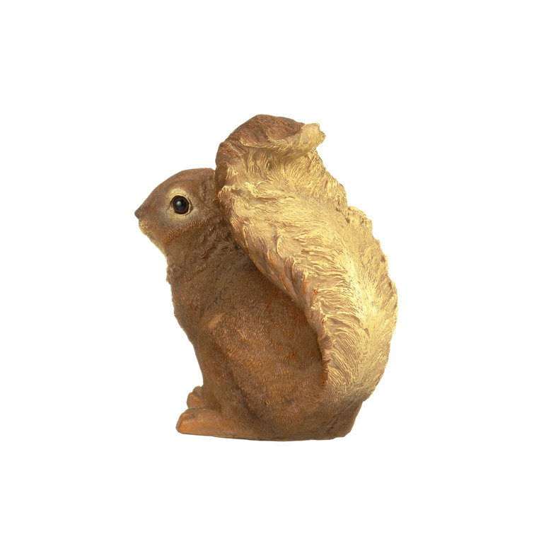 Hand-Painted Brown Resin Woodland Squirrel Garden Statue