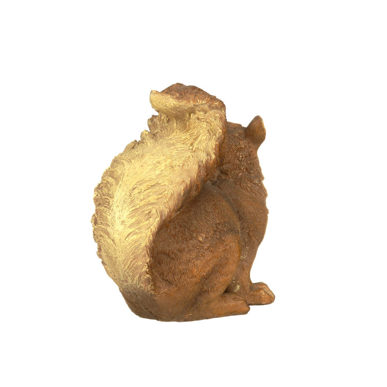 Hand-Painted Brown Resin Woodland Squirrel Garden Statue