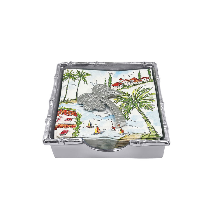 Bamboo and Aluminum Palm Tree Napkin Holder