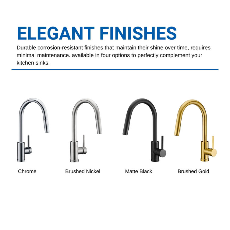 Matte Black Single-Hole Pull-Out Spray Kitchen Faucet