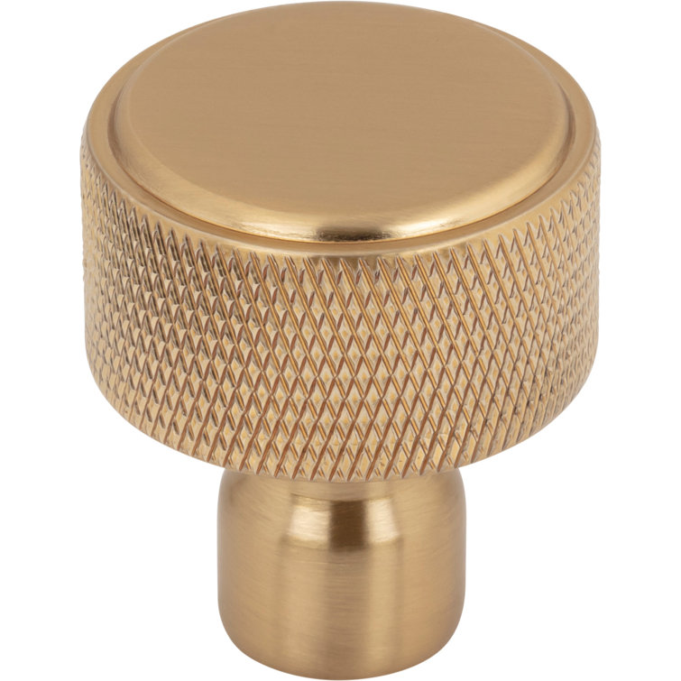 Honey Bronze Industrial Round Knurled Cabinet Knob 1 1/8"