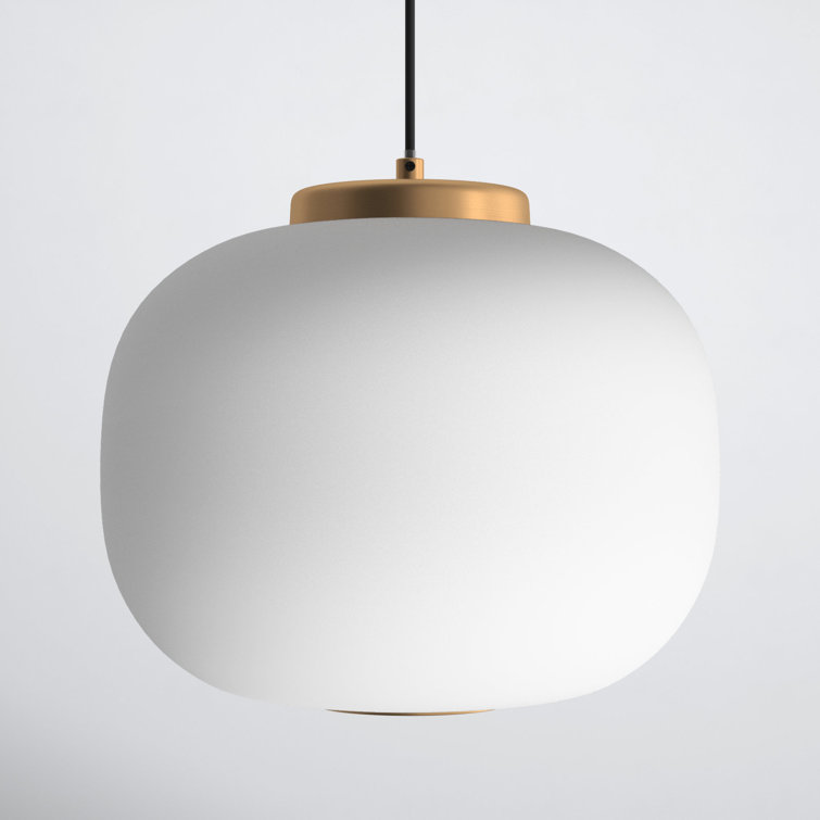 Soji 7.5" Black & Gold LED Glass Pendant Light