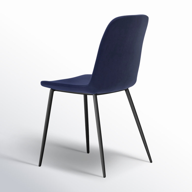 Sapphire Velvet Mid-Century Modern Side Chair with Metal Legs