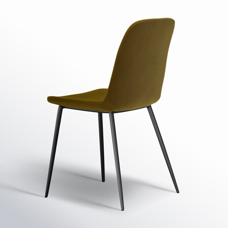 Vintage Gold Velvet Upholstered Side Chair with Metal Legs