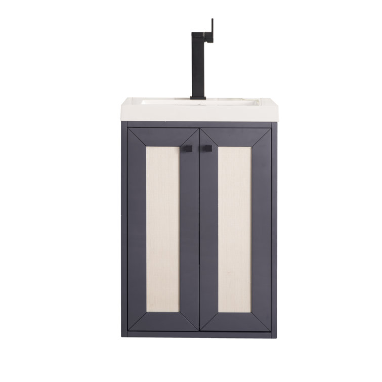 Chianti 20'' Mineral Grey Wall-Mount Vanity with Composite Top