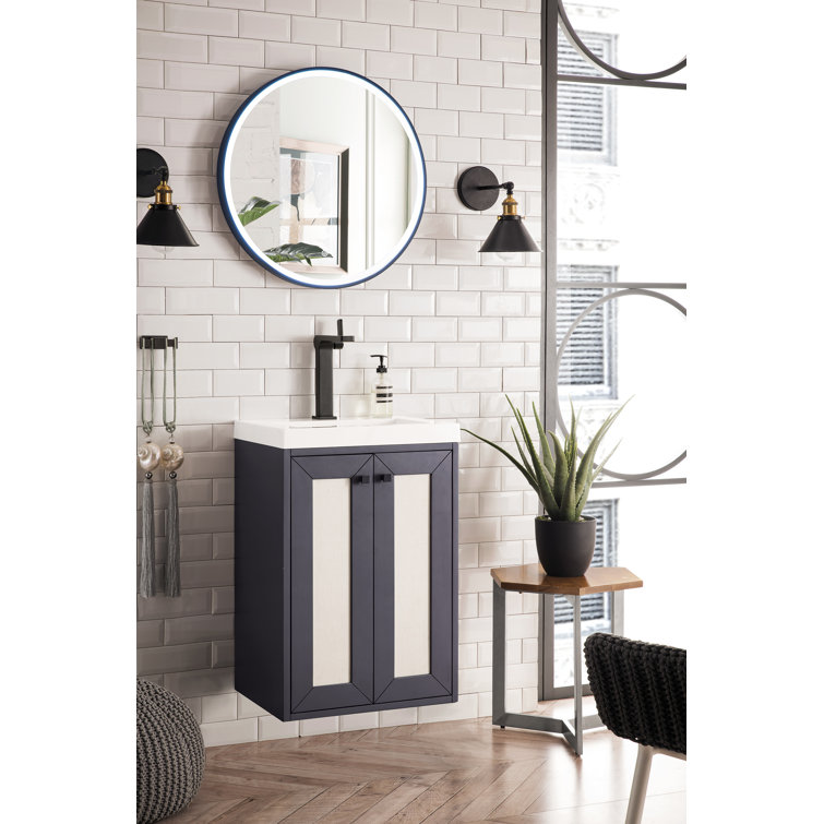 Chianti 20'' Mineral Grey Wall-Mount Vanity with Composite Top