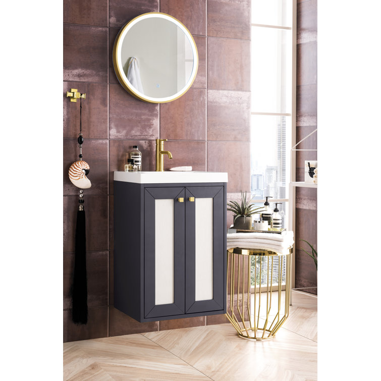 Chianti 20'' Mineral Grey Wall-Mount Vanity with Composite Top