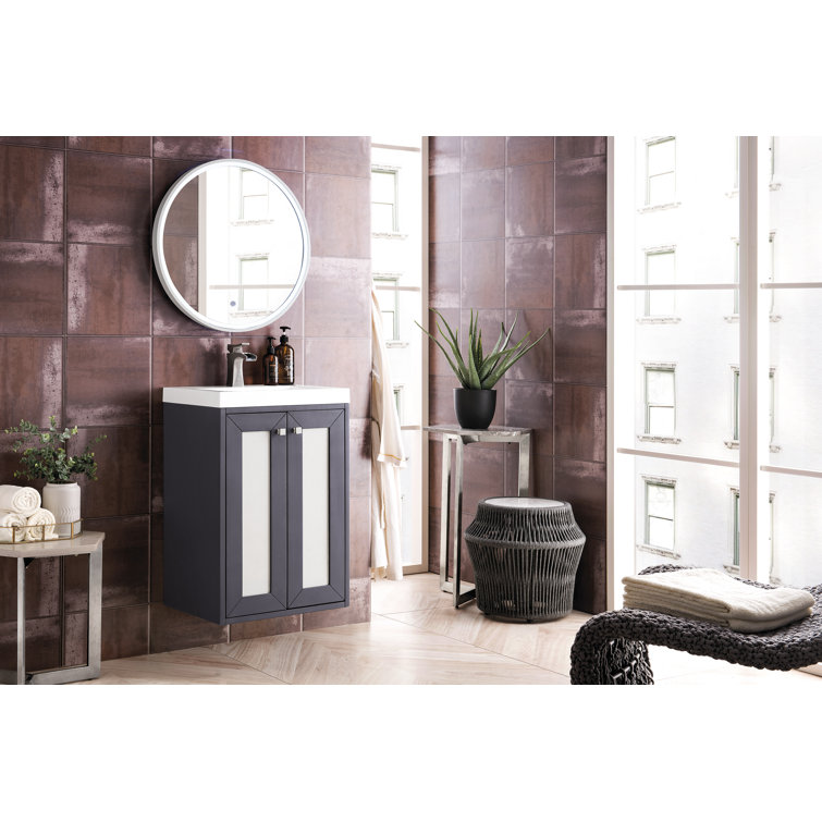 Chianti 20'' Mineral Grey Wall-Mount Vanity with Composite Top