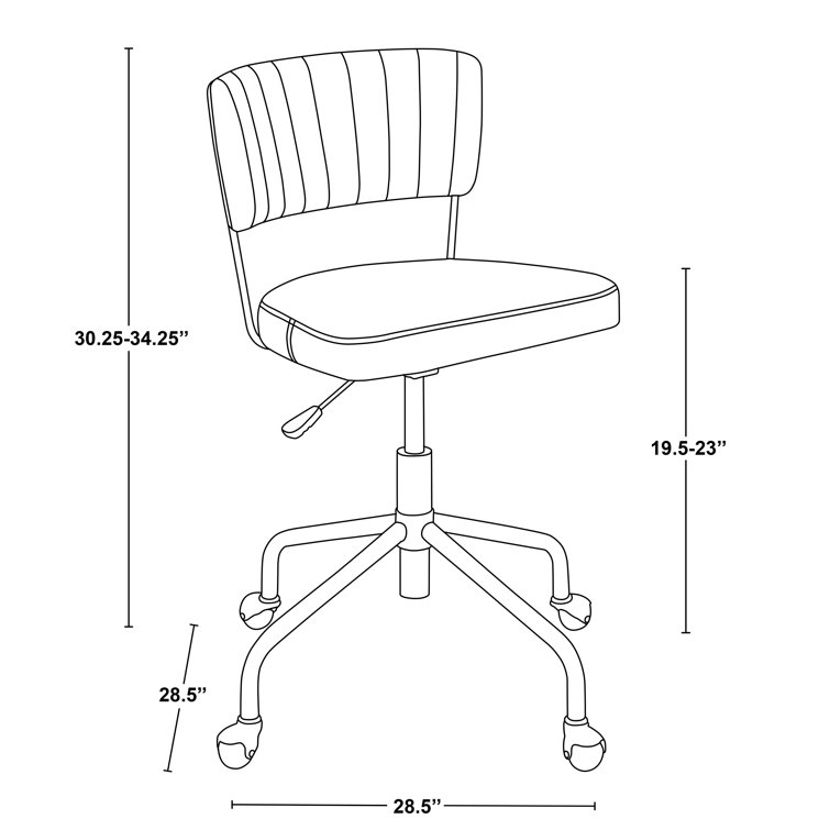 Tania Contemporary Black Velvet 28.5" Swivel Task Chair