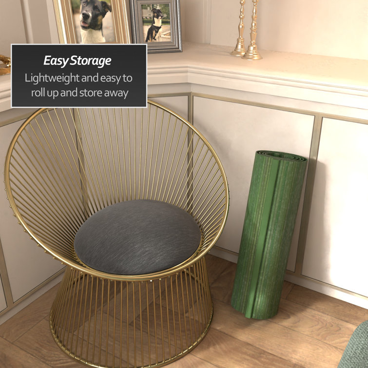 Sage Green Painted Bamboo Wave Room Divider, 24" x 98"