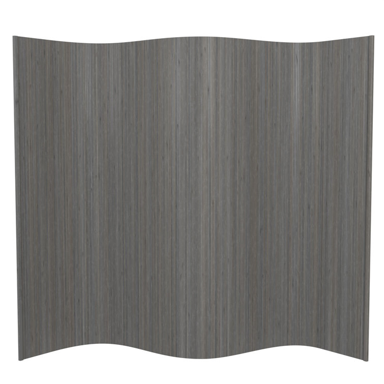 Gray Bamboo Wave 72.25" Room Divider Screen