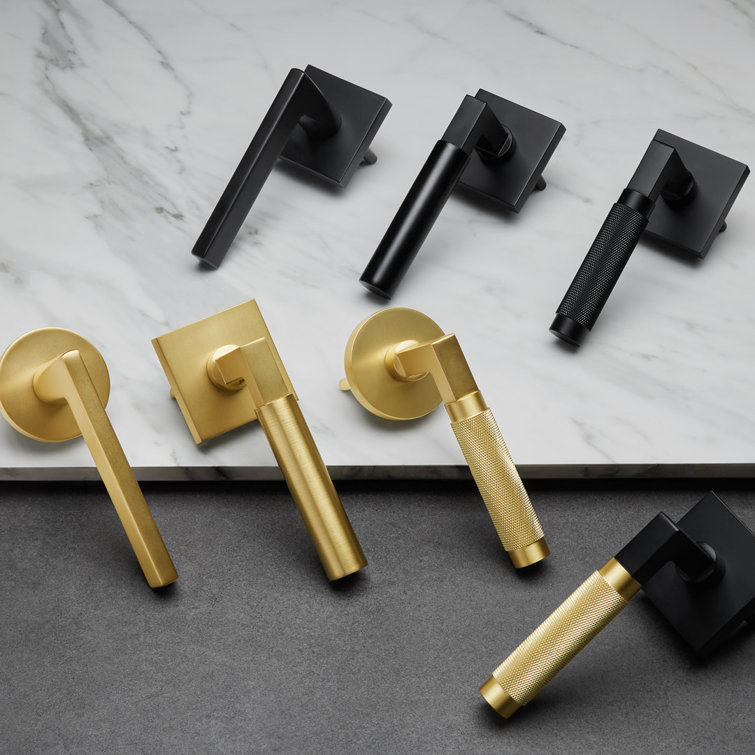 Matte Black Solid Brass Knurled Passage Door Lever