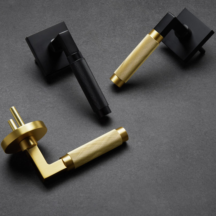 Matte Black Solid Brass Knurled Passage Door Lever