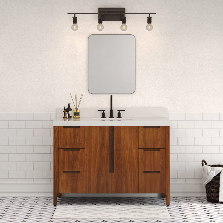 Sequoia 48" Noir Juglans Single Sink Vanity with Quartz Top