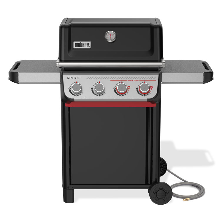 Black Porcelain 4-Burner Natural Gas Grill with Sear Zone