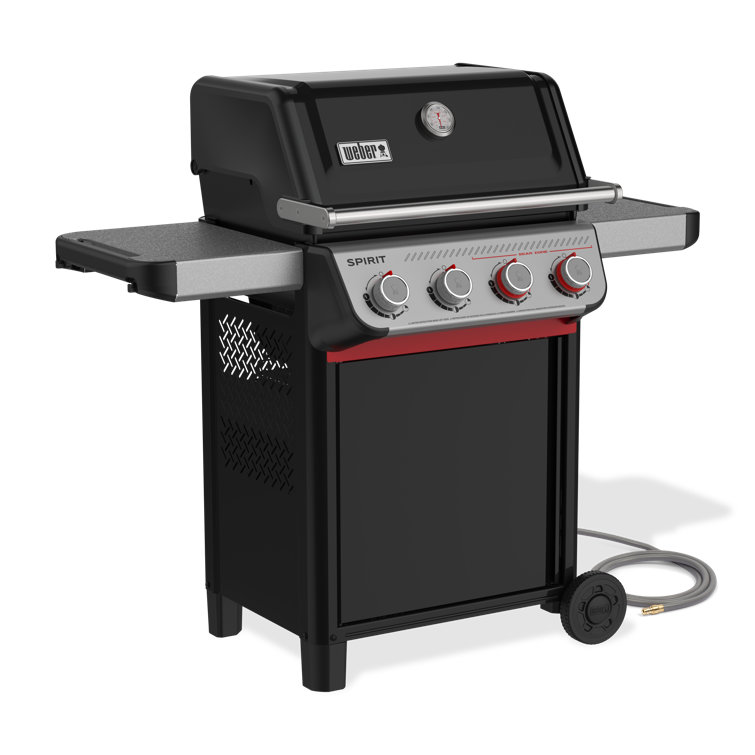 Black Porcelain 4-Burner Natural Gas Grill with Sear Zone