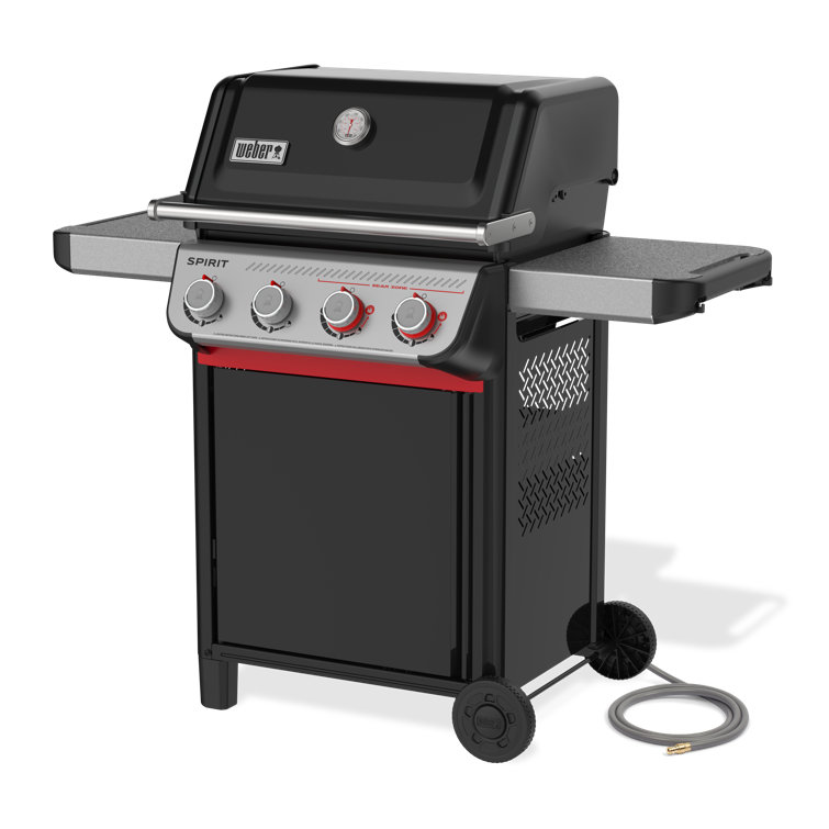 Black Porcelain 4-Burner Natural Gas Grill with Sear Zone