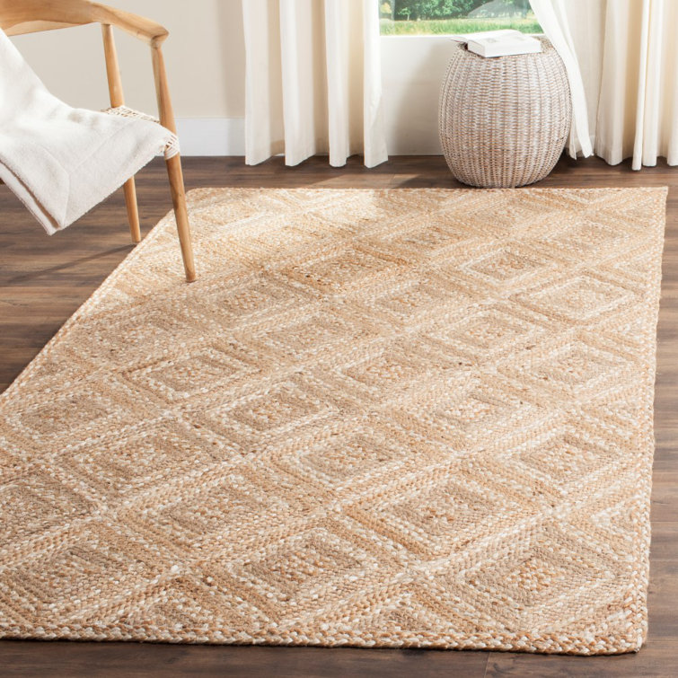 Eco-Friendly Handwoven Non-Slip Square Gray Jute 6' Area Rug