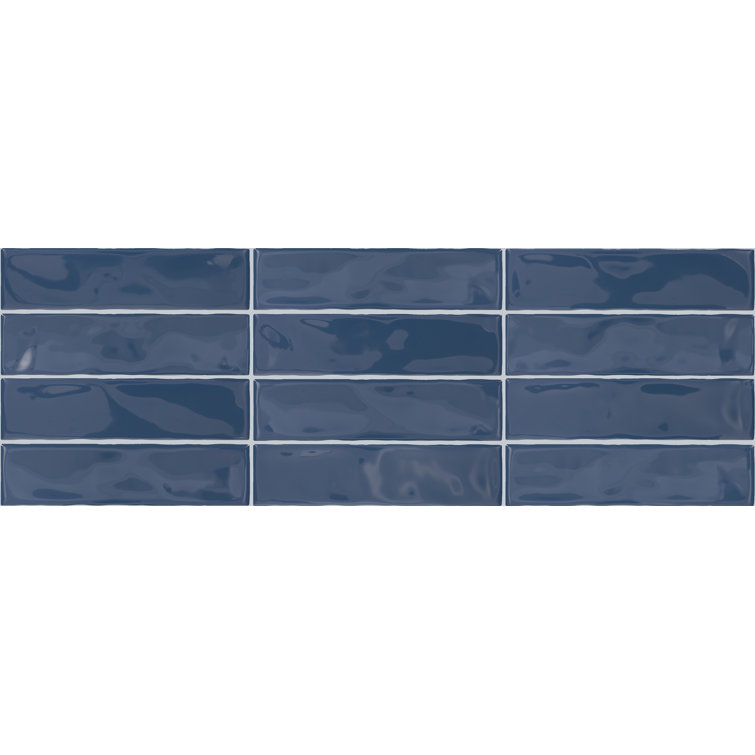 Costa Clara Blue Wave Glossy Ceramic Wall Tile 3" x 12"