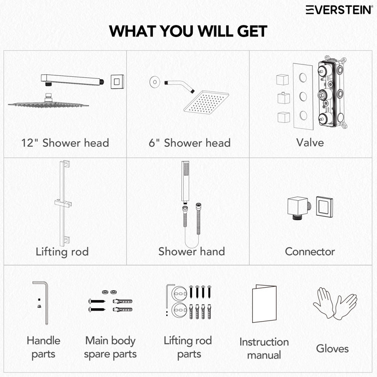 Matte Black Dual Shower System with Adjustable Handheld and Rainfall Head