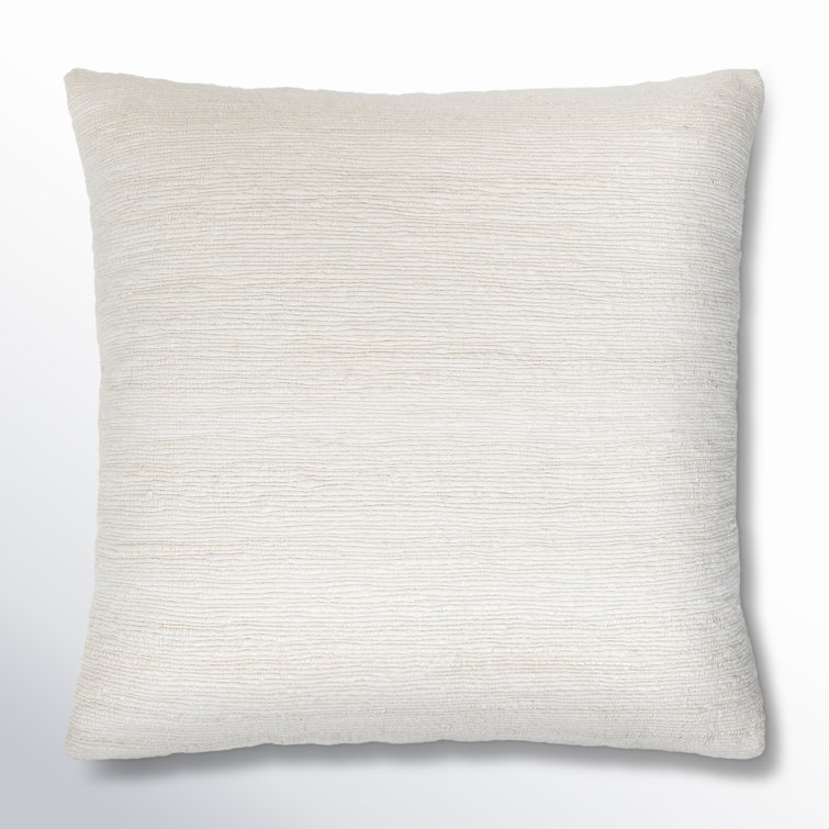 18" x 18" Off-White Linen Blend Square Throw Pillow