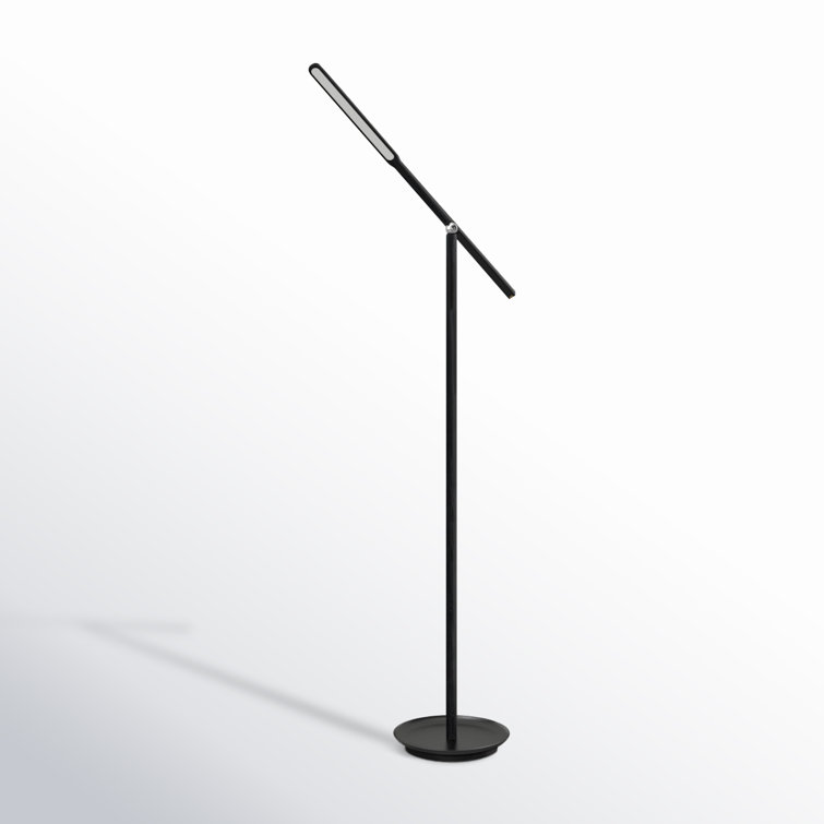 Gravity Chic Black Ash Wood 54'' LED Task Floor Lamp