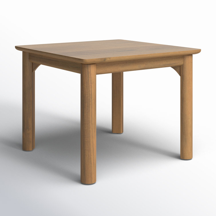 Natural Teak Square Outdoor Side Table