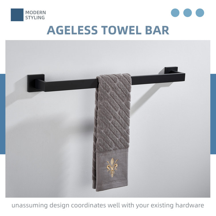 Matte Black Stainless Steel Wall Mounted Towel Bar