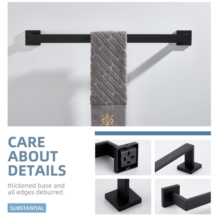 Matte Black Stainless Steel Wall Mounted Towel Bar