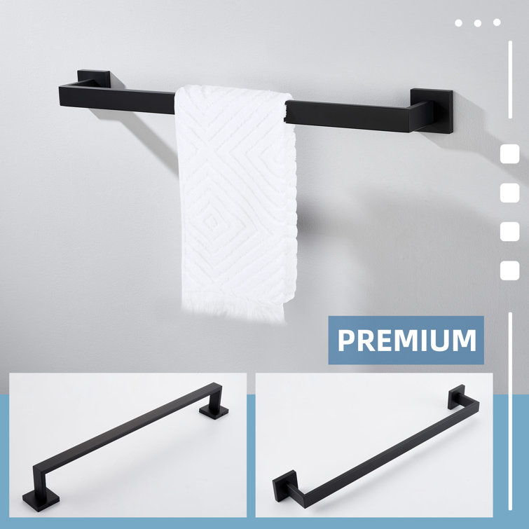 Matte Black Stainless Steel Wall Mounted Towel Bar